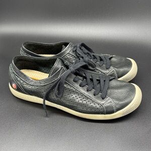 Softinos Black Leather Trainers Sz 39